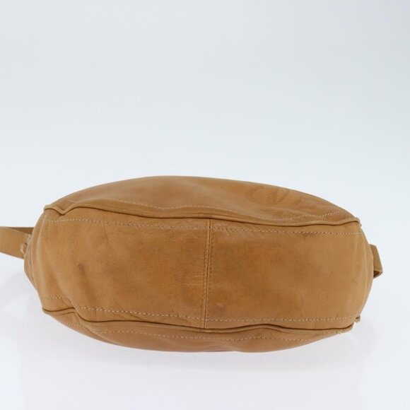 LOEWE Anagram Shoulder Bag Leather Brown Gold Auth - Picture 6 of 16